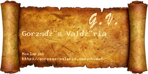 Gorzsás Valéria névjegykártya